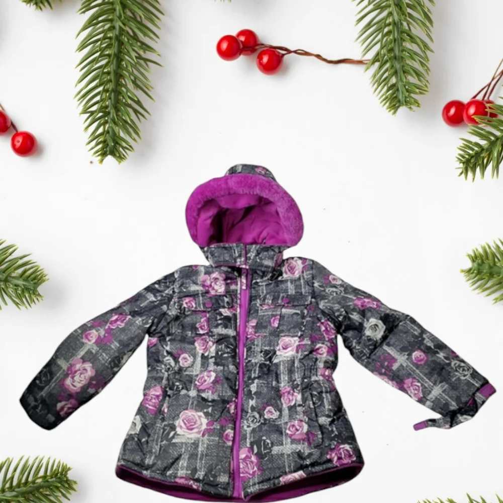 Wippette Girls 6X Rose Camo Hoodie Snow Gorp Fleece Lined Jacket Puffer Coat 6